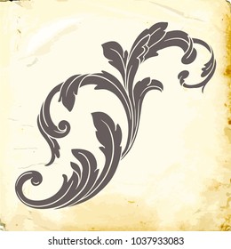 Retro baroque decorations element with flourishes calligraphic ornament. Vintage style design collection for Posters, Placards, Invitations, Banners, Badges and Logotypes.