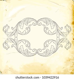 Retro baroque decorations element with flourishes calligraphic ornament. Vintage style design collection for Posters, Placards, Invitations, Banners, Badges and Logotypes.