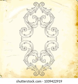Retro baroque decorations element with flourishes calligraphic ornament. Vintage style design collection for Posters, Placards, Invitations, Banners, Badges and Logotypes.