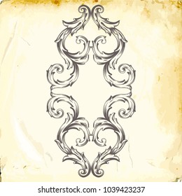 Retro baroque decorations element with flourishes calligraphic ornament. Vintage style design collection for Posters, Placards, Invitations, Banners, Badges and Logotypes.