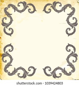 Retro baroque decorations element with flourishes calligraphic ornament. Vintage style design collection for Posters, Placards, Invitations, Banners, Badges and Logotypes.