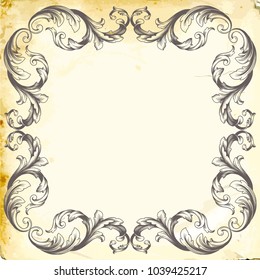 Retro baroque decorations element with flourishes calligraphic ornament. Vintage style design collection for Posters, Placards, Invitations, Banners, Badges and Logotypes.