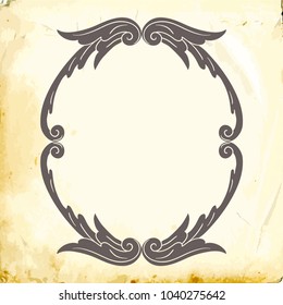 Retro baroque decorations element with flourishes calligraphic ornament. Vintage style design collection for Posters, Placards, Invitations, Banners, Badges and Logotypes.