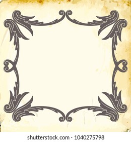 Retro baroque decorations element with flourishes calligraphic ornament. Vintage style design collection for Posters, Placards, Invitations, Banners, Badges and Logotypes.