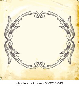 Retro baroque decorations element with flourishes calligraphic ornament. Vintage style design collection for Posters, Placards, Invitations, Banners, Badges and Logotypes.