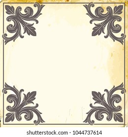 Retro baroque decorations element with flourishes calligraphic ornament. Vintage style design collection for Posters, Placards, Invitations, Banners, Badges and Logotypes.