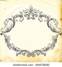 Retro baroque decorations element with flourishes calligraphic ornament. Vintage style design collection for Posters, Placards, Invitations, Banners, Badges and Logotypes.