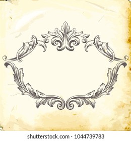 Retro baroque decorations element with flourishes calligraphic ornament. Vintage style design collection for Posters, Placards, Invitations, Banners, Badges and Logotypes.