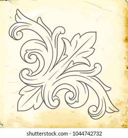 Retro baroque decorations element with flourishes calligraphic ornament. Vintage style design collection for Posters, Placards, Invitations, Banners, Badges and Logotypes.