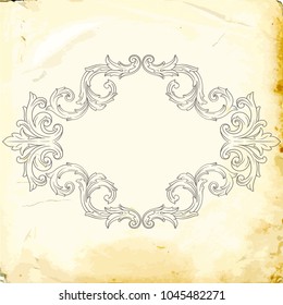 Retro baroque decorations element with flourishes calligraphic ornament. Vintage style design collection for Posters, Placards, Invitations, Banners, Badges and Logotypes.