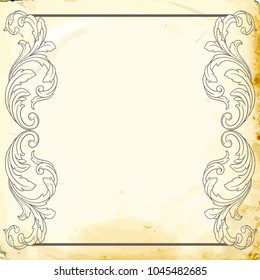 Retro baroque decorations element with flourishes calligraphic ornament. Vintage style design collection for Posters, Placards, Invitations, Banners, Badges and Logotypes.