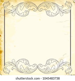 Retro baroque decorations element with flourishes calligraphic ornament. Vintage style design collection for Posters, Placards, Invitations, Banners, Badges and Logotypes.