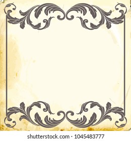 Retro baroque decorations element with flourishes calligraphic ornament. Vintage style design collection for Posters, Placards, Invitations, Banners, Badges and Logotypes.