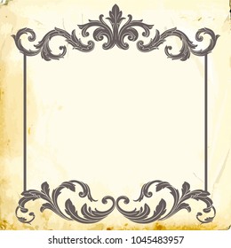 Retro baroque decorations element with flourishes calligraphic ornament. Vintage style design collection for Posters, Placards, Invitations, Banners, Badges and Logotypes.