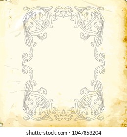 Retro baroque decorations element with flourishes calligraphic ornament. Vintage style design collection for Posters, Placards, Invitations, Banners, Badges and Logotypes.