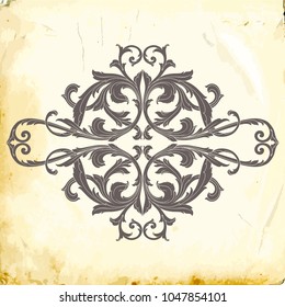 Retro baroque decorations element with flourishes calligraphic ornament. Vintage style design collection for Posters, Placards, Invitations, Banners, Badges and Logotypes.