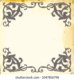 Retro baroque decorations element with flourishes calligraphic ornament. Vintage style design collection for Posters, Placards, Invitations, Banners, Badges and Logotypes.