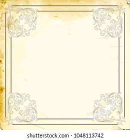 Retro baroque decorations element with flourishes calligraphic ornament. Vintage style design collection for Posters, Placards, Invitations, Banners, Badges and Logotypes.