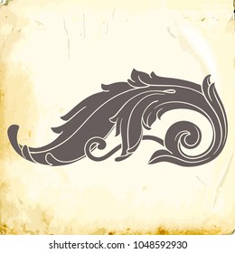 Retro baroque decorations element with flourishes calligraphic ornament. Vintage style design collection for Posters, Placards, Invitations, Banners, Badges and Logotypes.