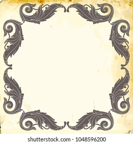 Retro baroque decorations element with flourishes calligraphic ornament. Vintage style design collection for Posters, Placards, Invitations, Banners, Badges and Logotypes.