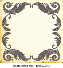 Retro baroque decorations element with flourishes calligraphic ornament. Vintage style design collection for Posters, Placards, Invitations, Banners, Badges and Logotypes.
