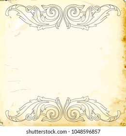 Retro baroque decorations element with flourishes calligraphic ornament. Vintage style design collection for Posters, Placards, Invitations, Banners, Badges and Logotypes.