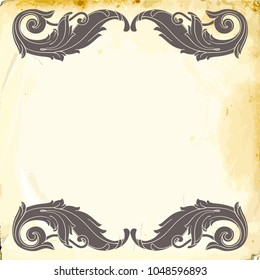 Retro baroque decorations element with flourishes calligraphic ornament. Vintage style design collection for Posters, Placards, Invitations, Banners, Badges and Logotypes.