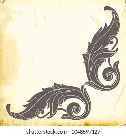 Retro baroque decorations element with flourishes calligraphic ornament. Vintage style design collection for Posters, Placards, Invitations, Banners, Badges and Logotypes.