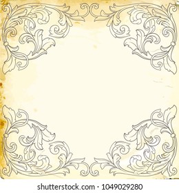 Retro baroque decorations element with flourishes calligraphic ornament. Vintage style design collection for Posters, Placards, Invitations, Banners, Badges and Logotypes.