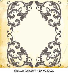 Retro baroque decorations element with flourishes calligraphic ornament. Vintage style design collection for Posters, Placards, Invitations, Banners, Badges and Logotypes.