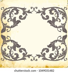 Retro baroque decorations element with flourishes calligraphic ornament. Vintage style design collection for Posters, Placards, Invitations, Banners, Badges and Logotypes.