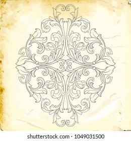 Retro baroque decorations element with flourishes calligraphic ornament. Vintage style design collection for Posters, Placards, Invitations, Banners, Badges and Logotypes.