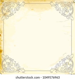 Retro baroque decorations element with flourishes calligraphic ornament. Vintage style design collection for Posters, Placards, Invitations, Banners, Badges and Logotypes.