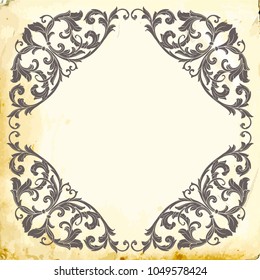 Retro baroque decorations element with flourishes calligraphic ornament. Vintage style design collection for Posters, Placards, Invitations, Banners, Badges and Logotypes.