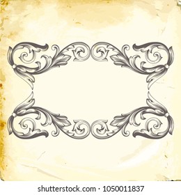 Retro baroque decorations element with flourishes calligraphic ornament. Vintage style design collection for Posters, Placards, Invitations, Banners, Badges and Logotypes.