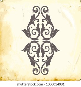 Retro baroque decorations element with flourishes calligraphic ornament. Vintage style design collection for Posters, Placards, Invitations, Banners, Badges and Logotypes.