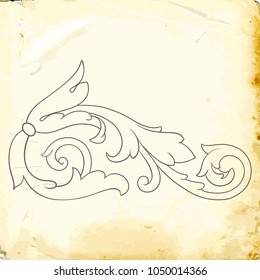 Retro baroque decorations element with flourishes calligraphic ornament. Vintage style design collection for Posters, Placards, Invitations, Banners, Badges and Logotypes.