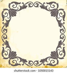 Retro baroque decorations element with flourishes calligraphic ornament. Vintage style design collection for Posters, Placards, Invitations, Banners, Badges and Logotypes.