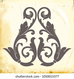 Retro baroque decorations element with flourishes calligraphic ornament. Vintage style design collection for Posters, Placards, Invitations, Banners, Badges and Logotypes.