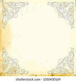 Retro baroque decorations element with flourishes calligraphic ornament. Vintage style design collection for Posters, Placards, Invitations, Banners, Badges and Logotypes.