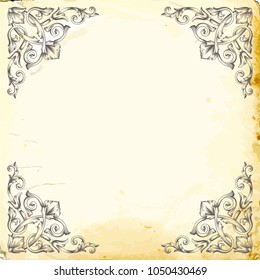 Retro baroque decorations element with flourishes calligraphic ornament. Vintage style design collection for Posters, Placards, Invitations, Banners, Badges and Logotypes.