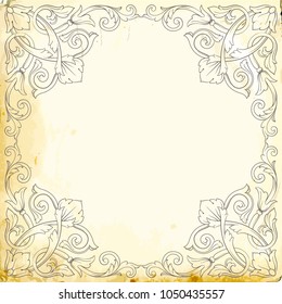 Retro baroque decorations element with flourishes calligraphic ornament. Vintage style design collection for Posters, Placards, Invitations, Banners, Badges and Logotypes.
