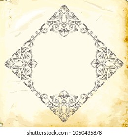 Retro baroque decorations element with flourishes calligraphic ornament. Vintage style design collection for Posters, Placards, Invitations, Banners, Badges and Logotypes.