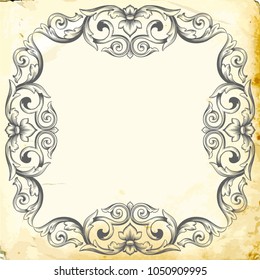 Retro baroque decorations element with flourishes calligraphic ornament. Vintage style design collection for Posters, Placards, Invitations, Banners, Badges and Logotypes.