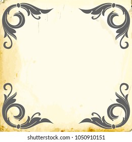 Retro baroque decorations element with flourishes calligraphic ornament. Vintage style design collection for Posters, Placards, Invitations, Banners, Badges and Logotypes.