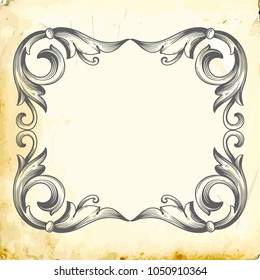 Retro baroque decorations element with flourishes calligraphic ornament. Vintage style design collection for Posters, Placards, Invitations, Banners, Badges and Logotypes.