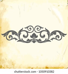 Retro baroque decorations element with flourishes calligraphic ornament. Vintage style design collection for Posters, Placards, Invitations, Banners, Badges and Logotypes.