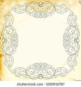 Retro baroque decorations element with flourishes calligraphic ornament. Vintage style design collection for Posters, Placards, Invitations, Banners, Badges and Logotypes.