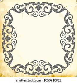 Retro baroque decorations element with flourishes calligraphic ornament. Vintage style design collection for Posters, Placards, Invitations, Banners, Badges and Logotypes.