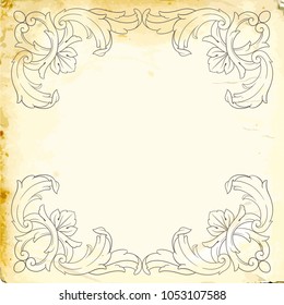 Retro baroque decorations element with flourishes calligraphic ornament. Vintage style design collection for Posters, Placards, Invitations, Banners, Badges and Logotypes.